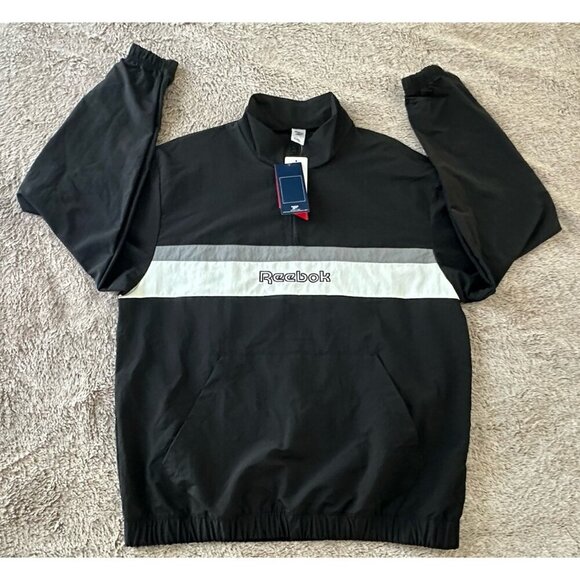 Reebok Classics Ivory League Retro Track Jacket Black Mens L, 1/4 Zip New - Picture 5 of 15